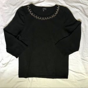 The Limited Jeweled Collar Sweater